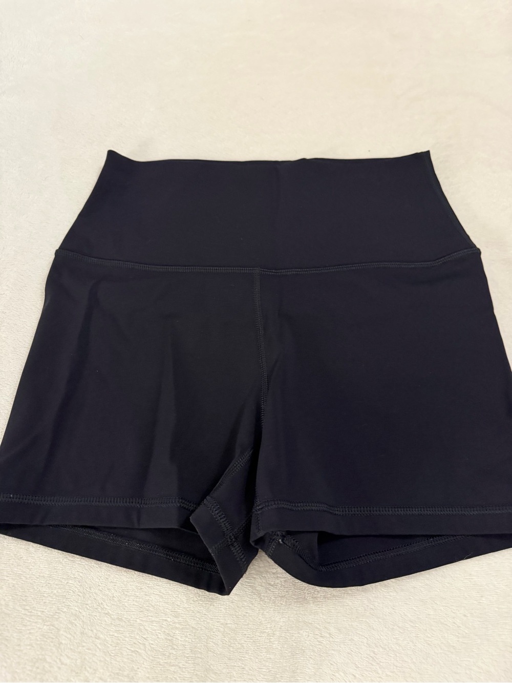 High-Waist Black Active Shorts